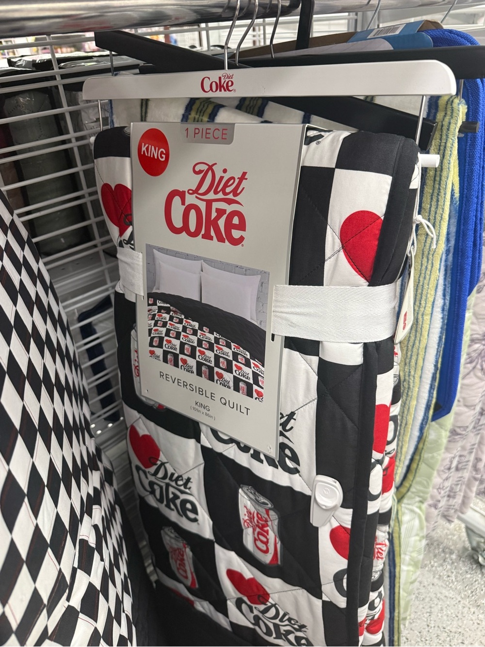 Diet Coke king size reversible quilt